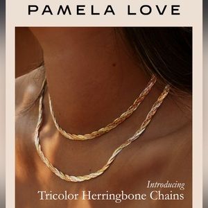 Pamela love twisted herringbone necklace 14"